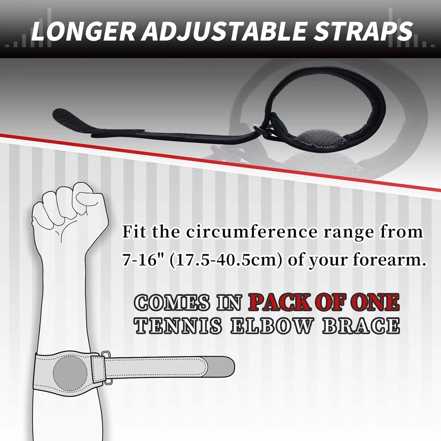 Adjustable Tennis Elbow Brace Golfers Elbow Strap Band Forearm Relief with Compression Pad for Tendonitis Men & Women