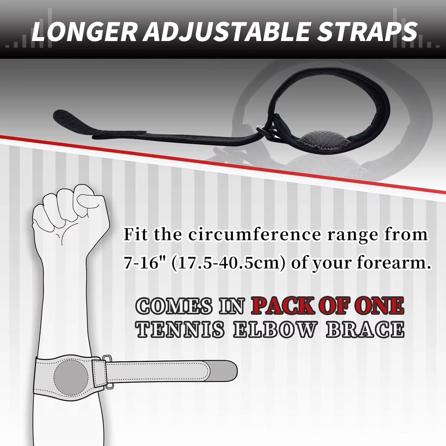 Adjustable Tennis Elbow Brace Golfers Elbow Strap Band Forearm Relief with Compression Pad for Tendonitis Men & Women