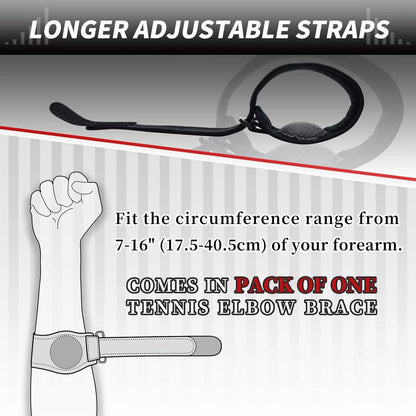 Adjustable Tennis Elbow Brace Golfers Elbow Strap Band Forearm Relief with Compression Pad for Tendonitis Men & Women